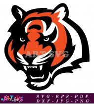 Cincinnati Bengals Logo with Tiger Head Image SVG