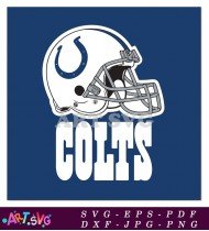 Indianapolis Colts NFL Team Logo with Helmet SVG