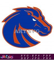 Blue And Orange Horse Head Mascot Design SVG