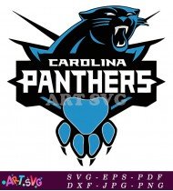 Carolina Panthers Logo With Claw Paw Print Design SVG