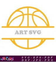 Outline Basketball Design For Template SVG 1