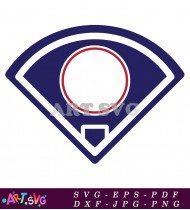 Baseball Diamond Template with Circular Frame SVG