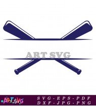 Crossed Bat Baseball Design Template SVG