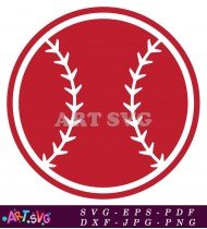 Classic Baseball Ball Stitch Illustration Vector Image SVG