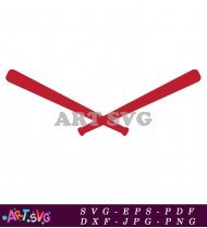 Red Baseball Bat Crossed Icon For Graphics SVG