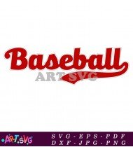 Red Baseball With White Outline Design SVG