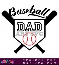 Baseball Dad Design With Bats SVG