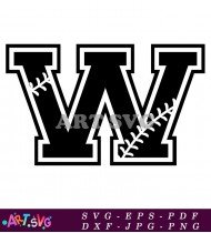 Baseball Alphabet Letter W Clip Art SVG