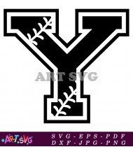 Baseball Alphabet Letter Y Clip Art SVG