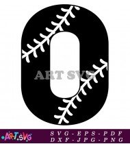 Baseball Stitch O Font Design Baseball Game Logo SVG