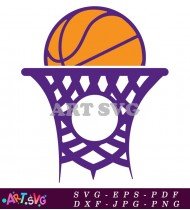 Basketball Hoop Orange Purple Design Game Design SVG 1