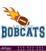 College Football Team Logo With Flaming Ball SVG