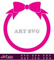 Pink Circle Bow Shape For Your Designs SVG