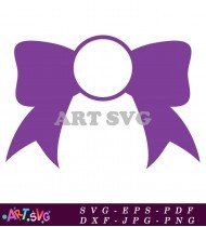 Purple Bow Outline On White Background SVG