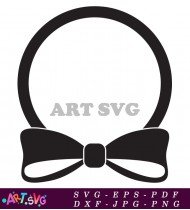 Black Bow With Circles And White Space SVG