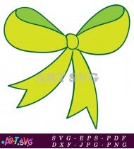 Green Bow With Two Yellow Loops Design SVG