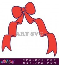 Red Bow With Rounded Loops Design SVG