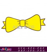 Yellow Bow Design With Two Loops SVG