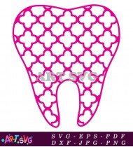 Pink Geometric Pattern Tooth Design SVG