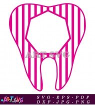 Pink Tooth With White Stripes Pattern SVG