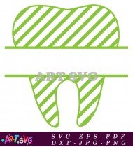 Green Striped Tooth Design for Baby Shower SVG