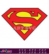 Red and Yellow Superman Symbol with S SVG