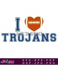 I Love Football Trojans Logo Vector Design SVG 1