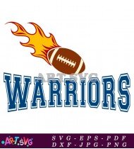 Warriors Football Team Logo Design Illustration Art SVG