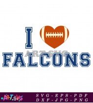 I Love Football Falcons Logo Vector Design SVG