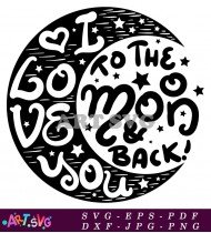 To The Moon And Back Football Design SVG