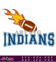 Indians Football Team Design With Flame SVG