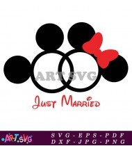 Just Married Mickey Mouse Design SVG