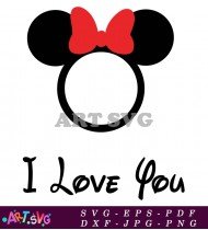 I Love You Mickey Mouse Ears Design SVG 2