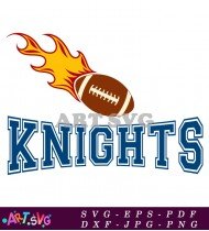 Football Knights Logo Design With Fire Flames SVG