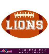 Football Lions Logo Design With Red and Brown SVG