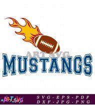 Football Mustangs Team Logo Design With Flames SVG