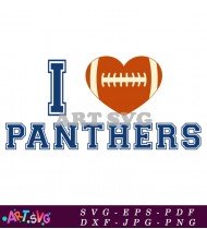 I Love Football Panthers Team Logo Design SVG