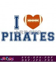 I Love Football Pirates Team Logo Design SVG