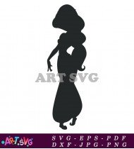 Princess Silhouette In Dress Vector Illustration Design SVG 1