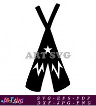 Teepee Tent Indian Star Symbol Native Design SVG 1