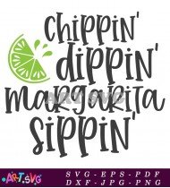 Fun Beachy Margarita Sipping Summer Quote Design SVG