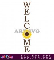 Welcome Home Sign With Sunflower Spring SVG 1