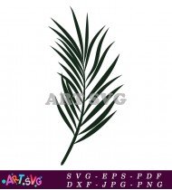 Green Palm Leaf Silhouette Vector Illustration SVG