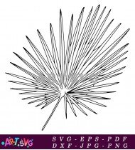 Palm Leaf Design Illustration Black and White SVG