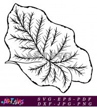 Green Leaf Silhouette Vector Botanical Element SVG