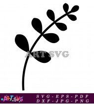 Black Leaf Silhouette for Nature Design SVG