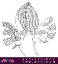 Tropical Jungle Exotic Leaf Illustration Vector SVG