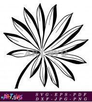 Black And White Flower With Elegant Petals SVG