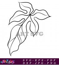 Black And White Leaf Design Vector Art SVG