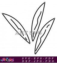 Simple Leaf Outline Design For Decoration SVG